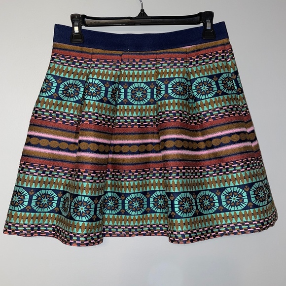 EUC Anthropologie Nomad Morgan Carper Printed Mini Skirt Size 6 - Picture 8 of 9